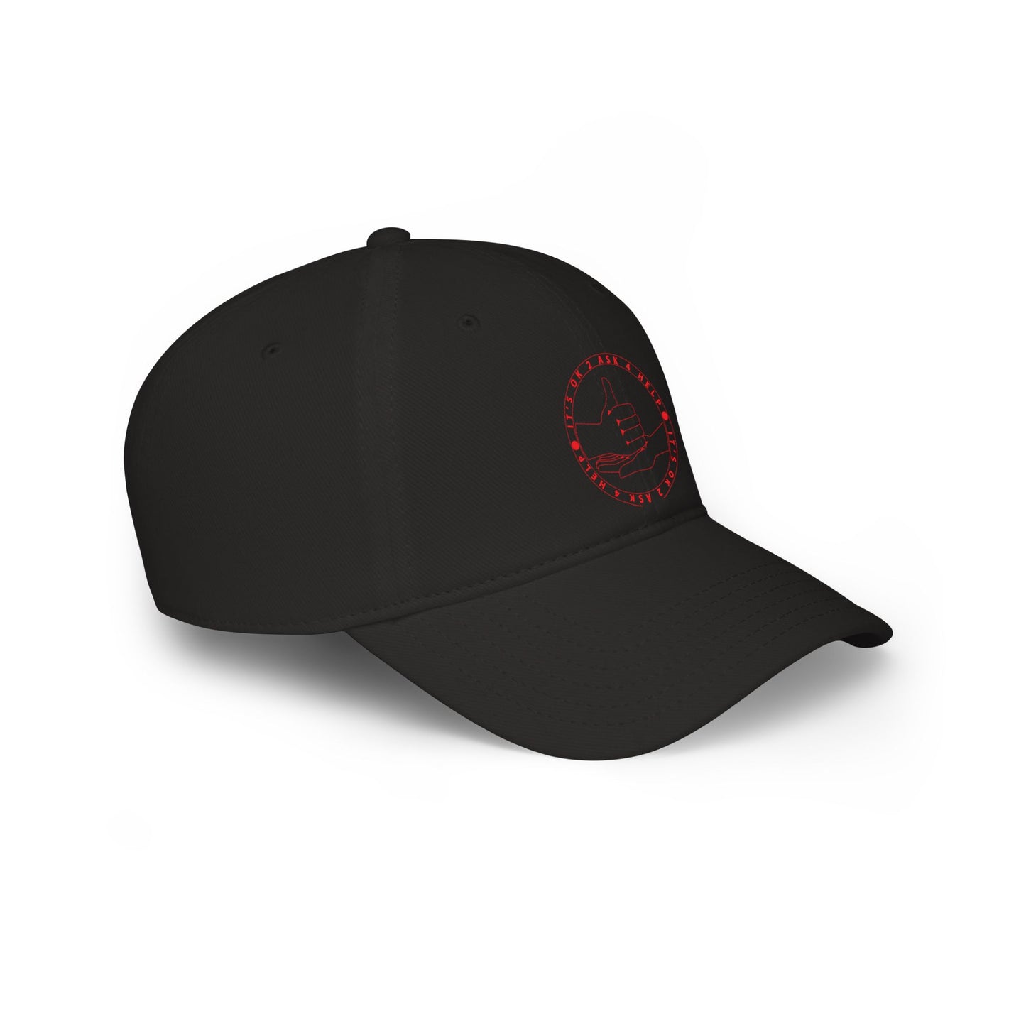 Low Profile Baseball Cap – Red Thumbs Up Badge Embroidered Hat