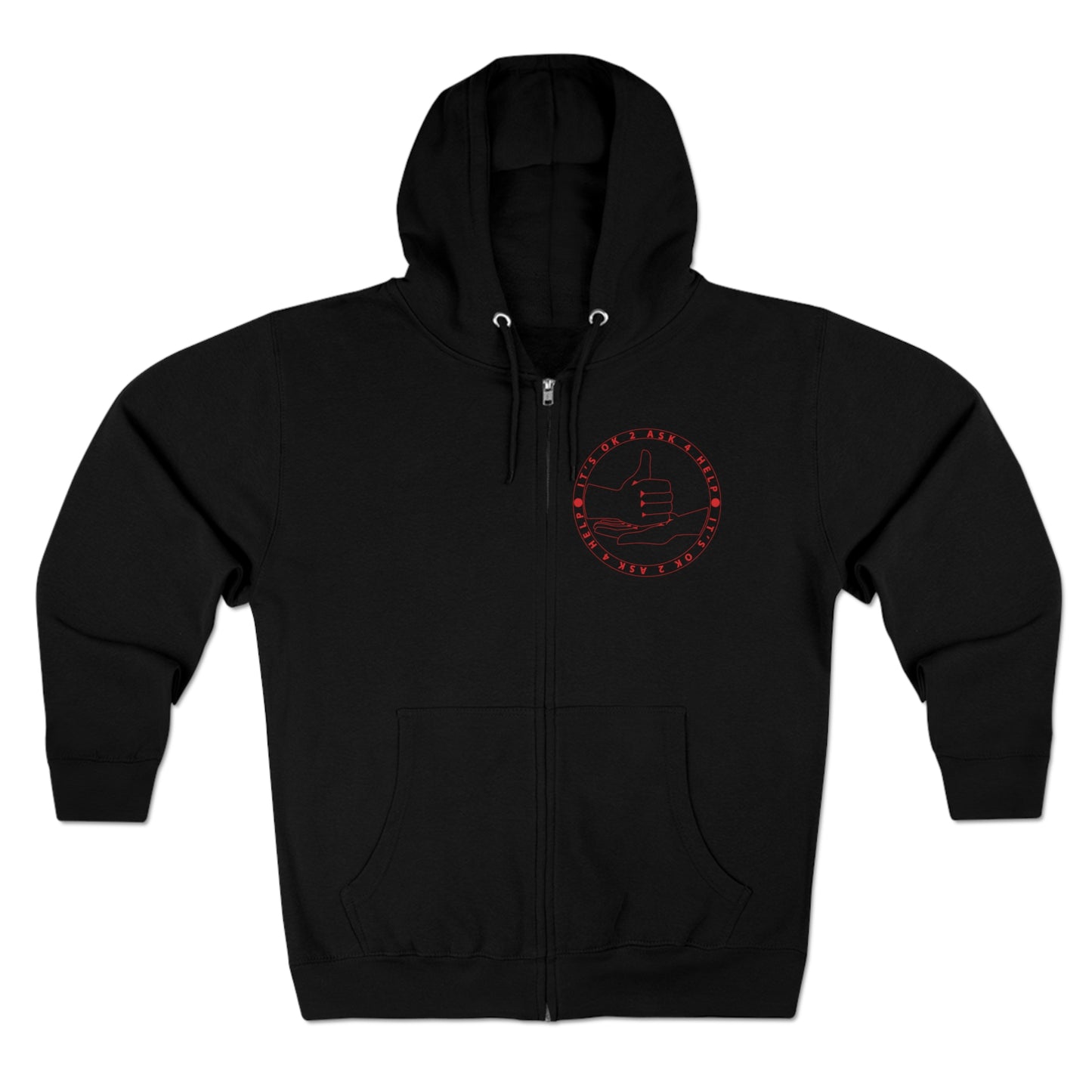 Unisex Premium Full Zip Hoodie- Red Device