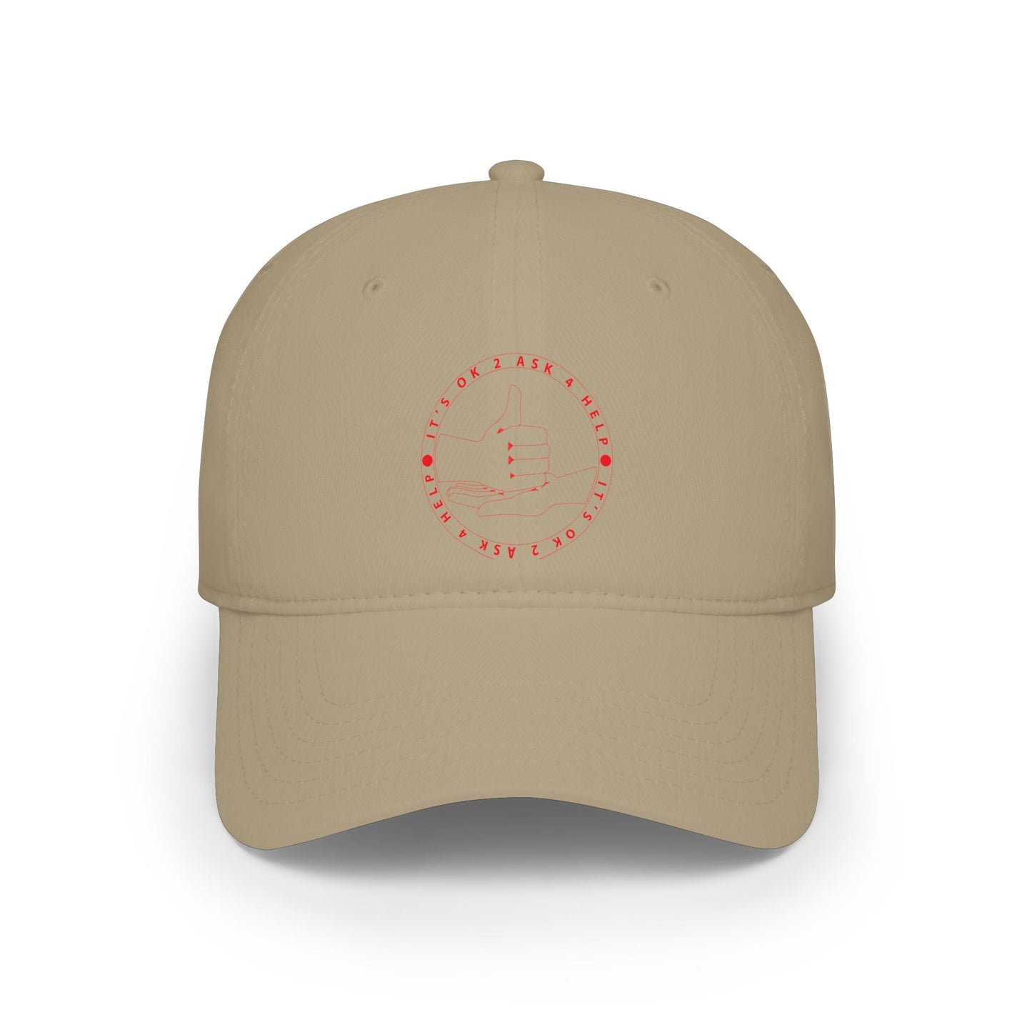 Low Profile Baseball Cap – Red Thumbs Up Badge Embroidered Hat