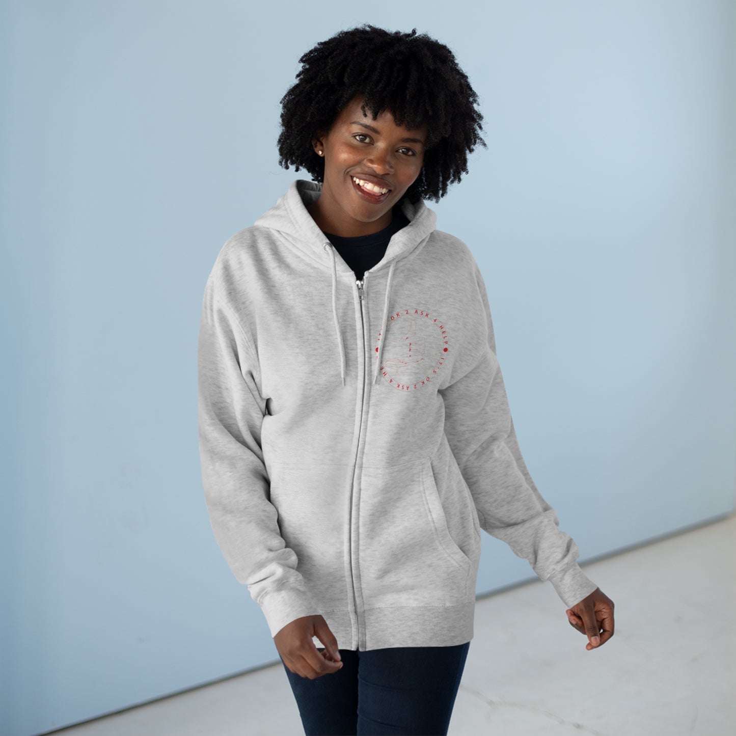 Unisex Premium Full Zip Hoodie- Red Device