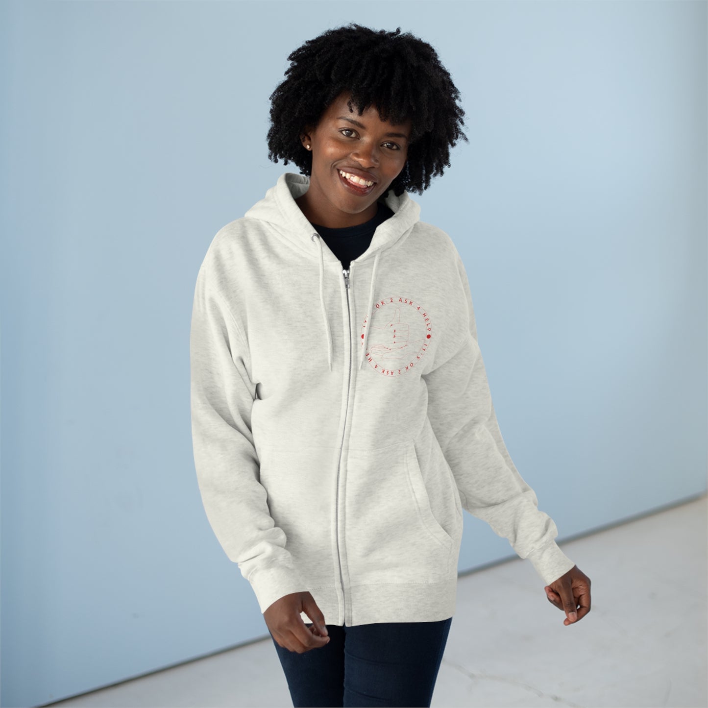 Unisex Premium Full Zip Hoodie- Red Device