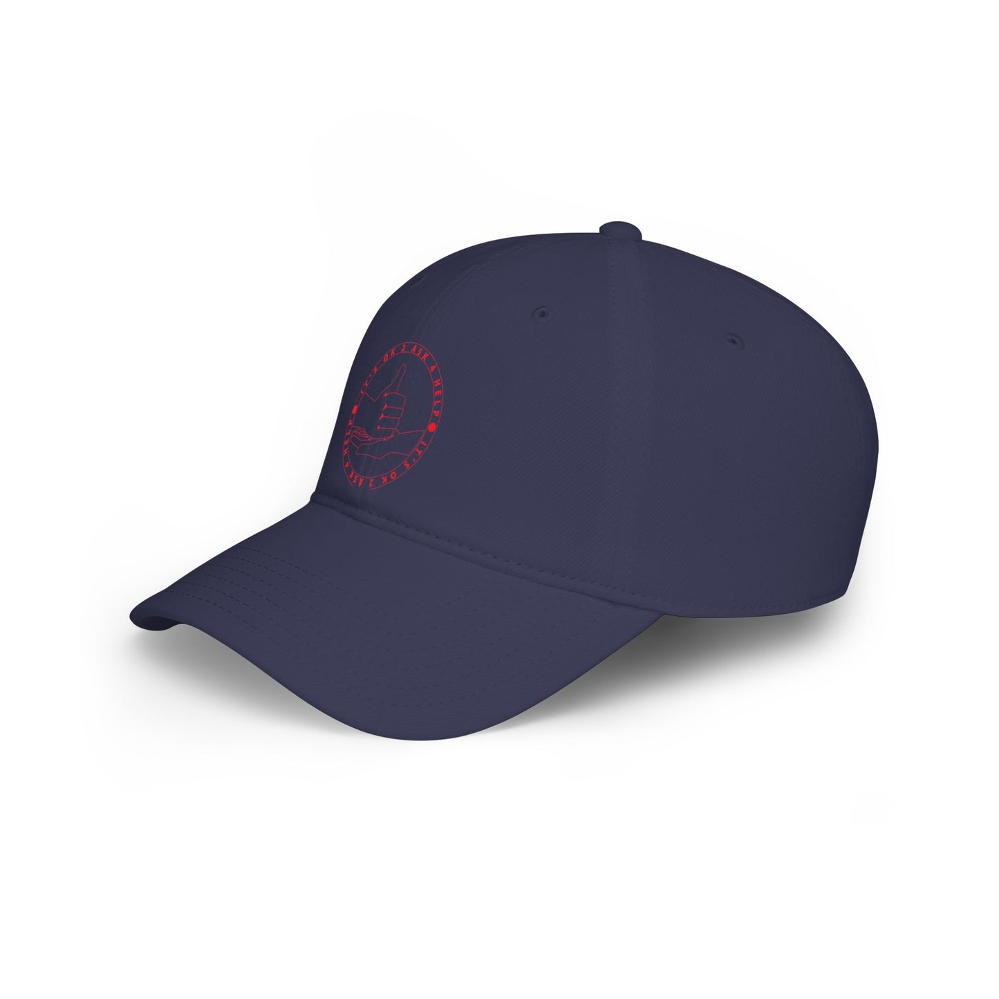 Low Profile Baseball Cap – Red Thumbs Up Badge Embroidered Hat