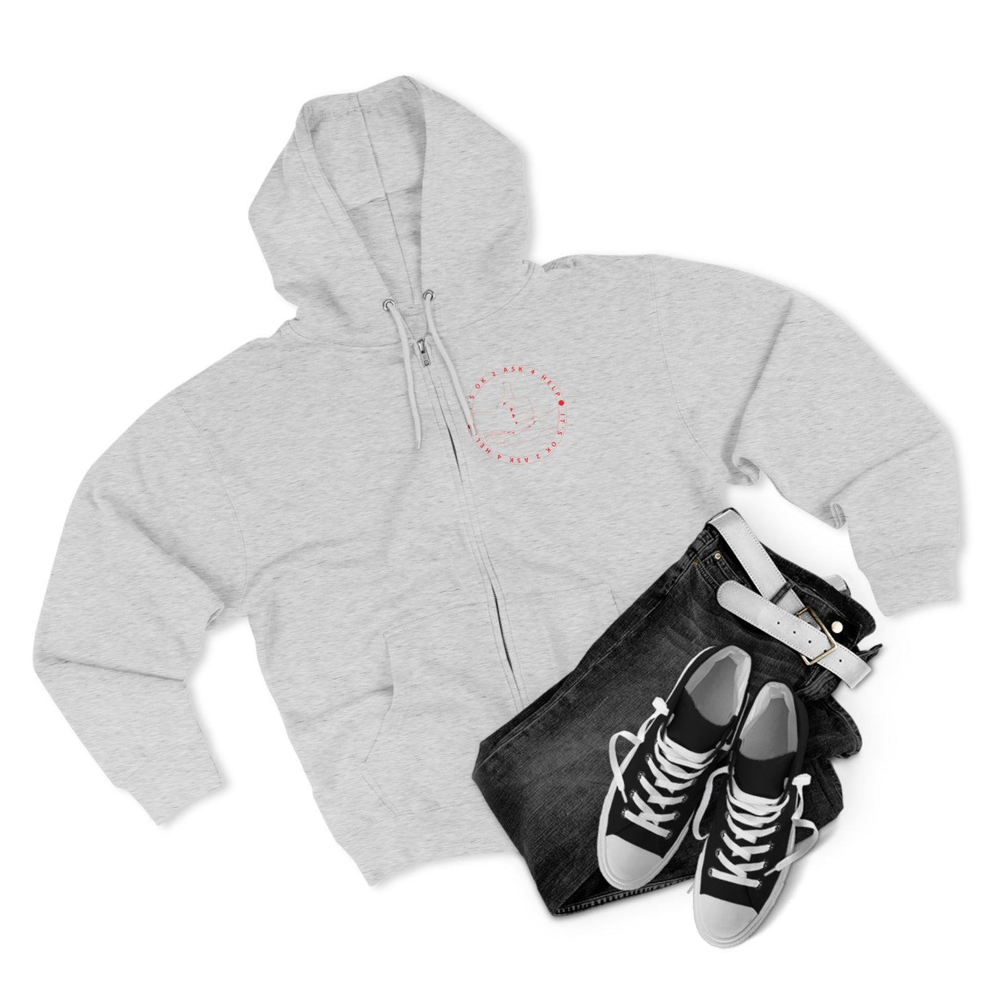 Unisex Premium Full Zip Hoodie- Red Device