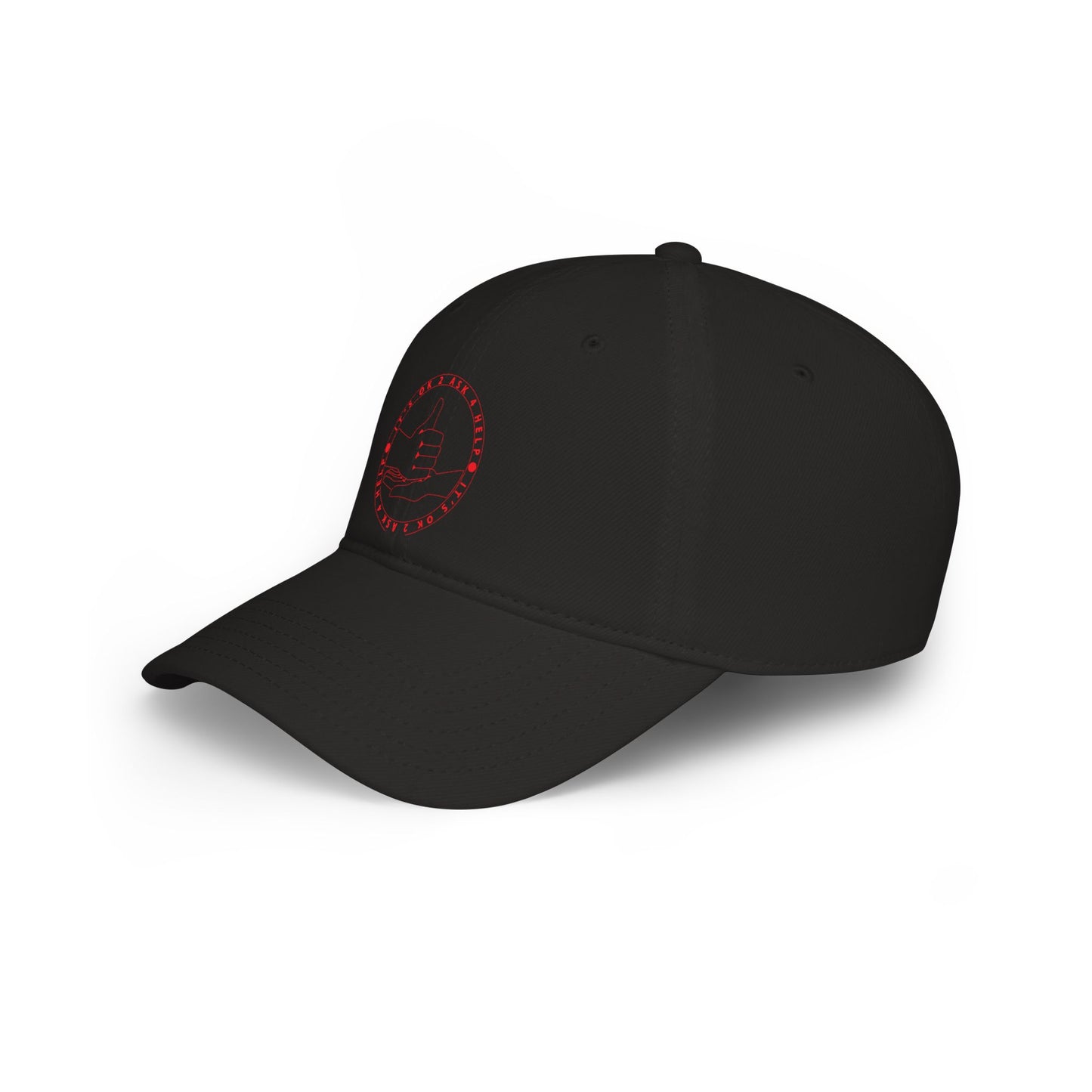 Low Profile Baseball Cap – Red Thumbs Up Badge Embroidered Hat