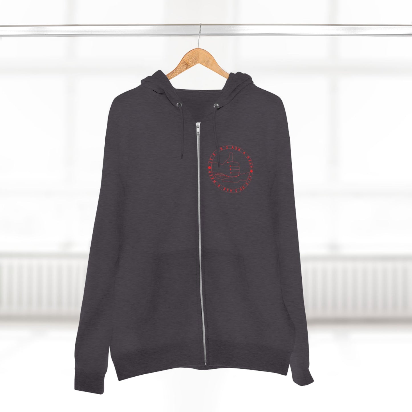Unisex Premium Full Zip Hoodie- Red Device