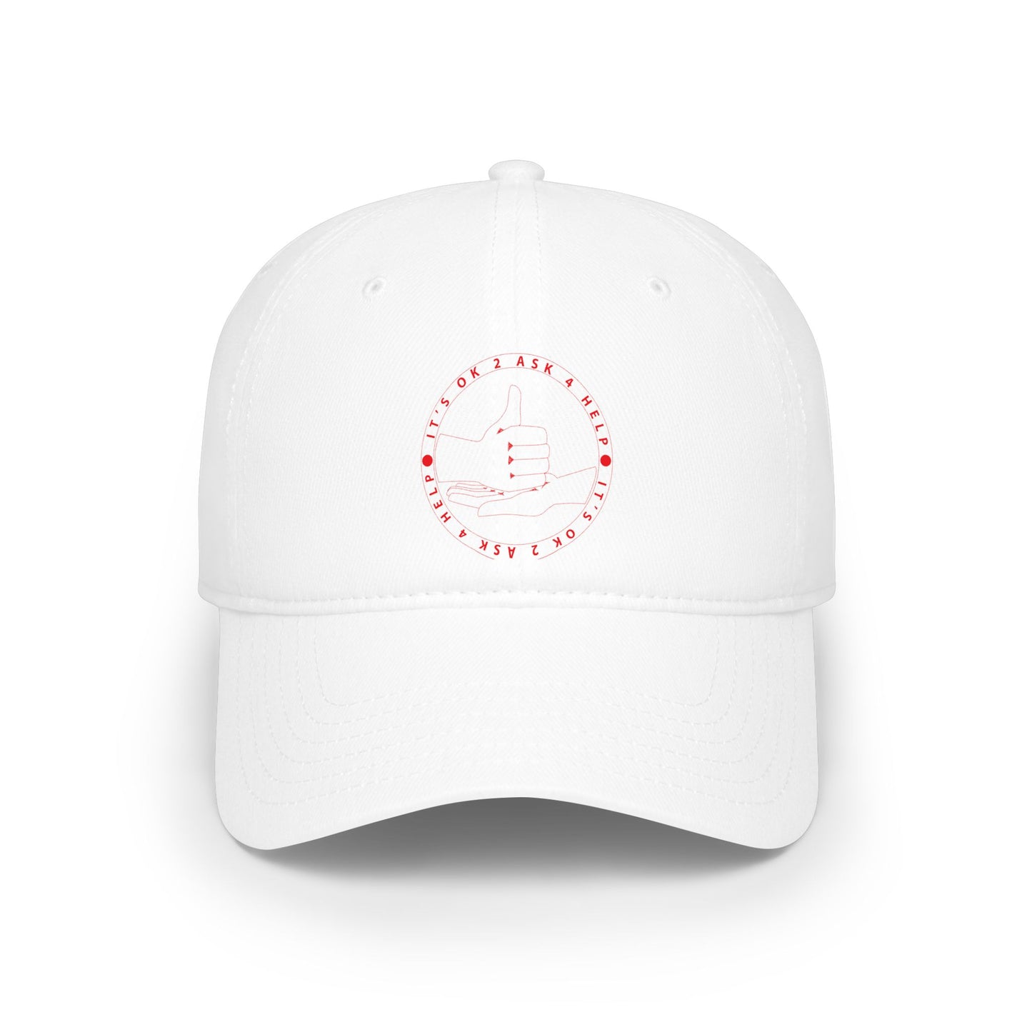 Low Profile Baseball Cap – Red Thumbs Up Badge Embroidered Hat