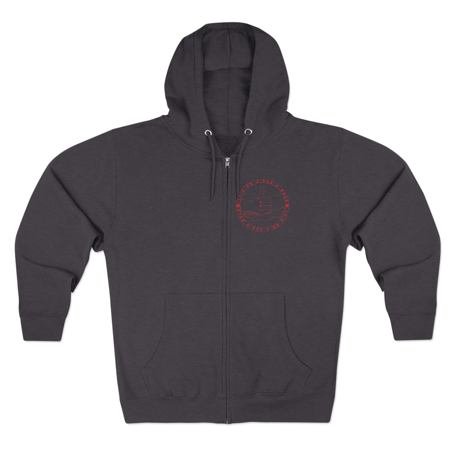 Unisex Premium Full Zip Hoodie- Red Device