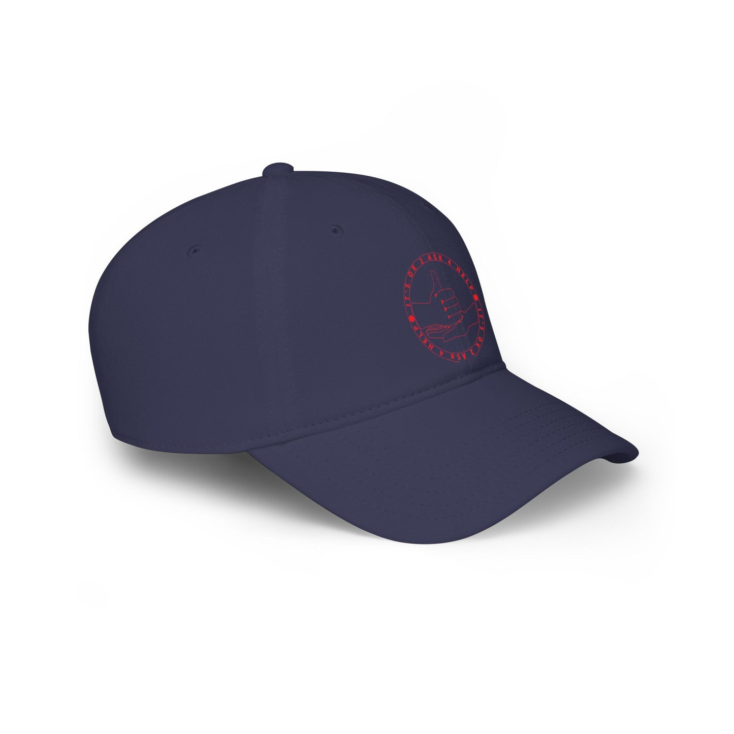 Low Profile Baseball Cap – Red Thumbs Up Badge Embroidered Hat