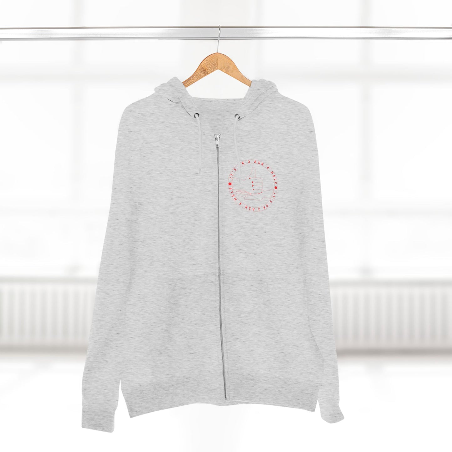 Unisex Premium Full Zip Hoodie- Red Device