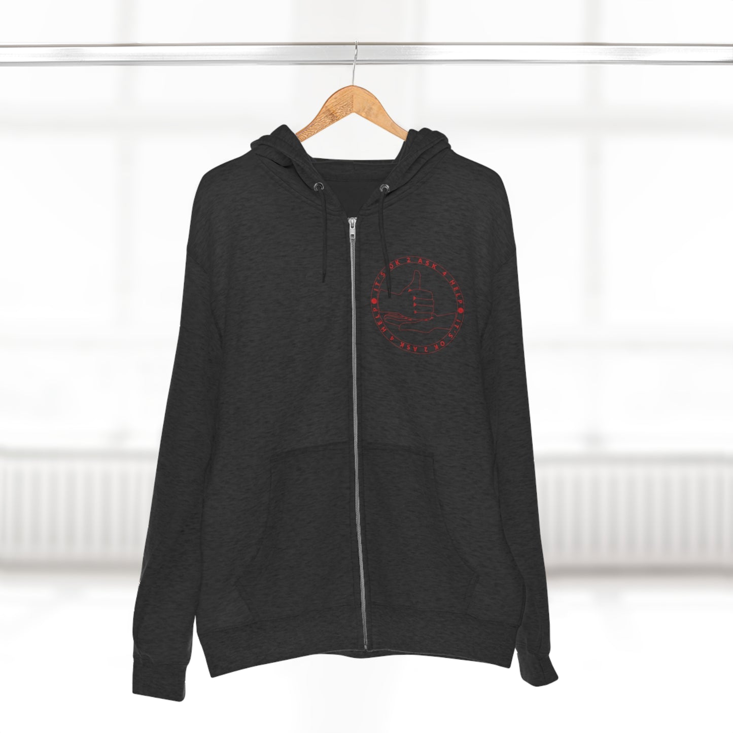 Unisex Premium Full Zip Hoodie- Red Device