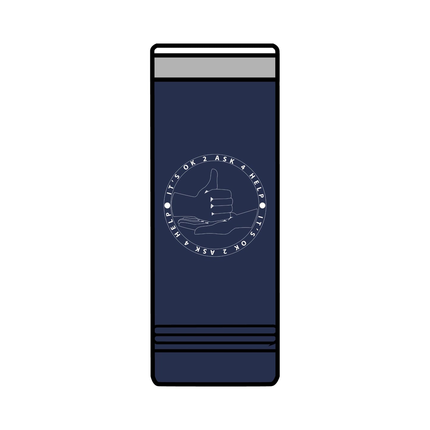 22oz Skinny Tumbler — Red 'HELP' Multilingual Support Seal