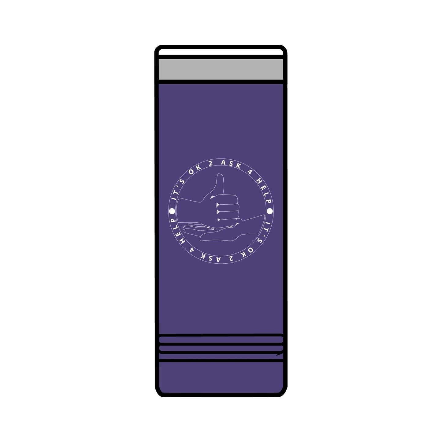 22oz Skinny Tumbler — Red 'HELP' Multilingual Support Seal