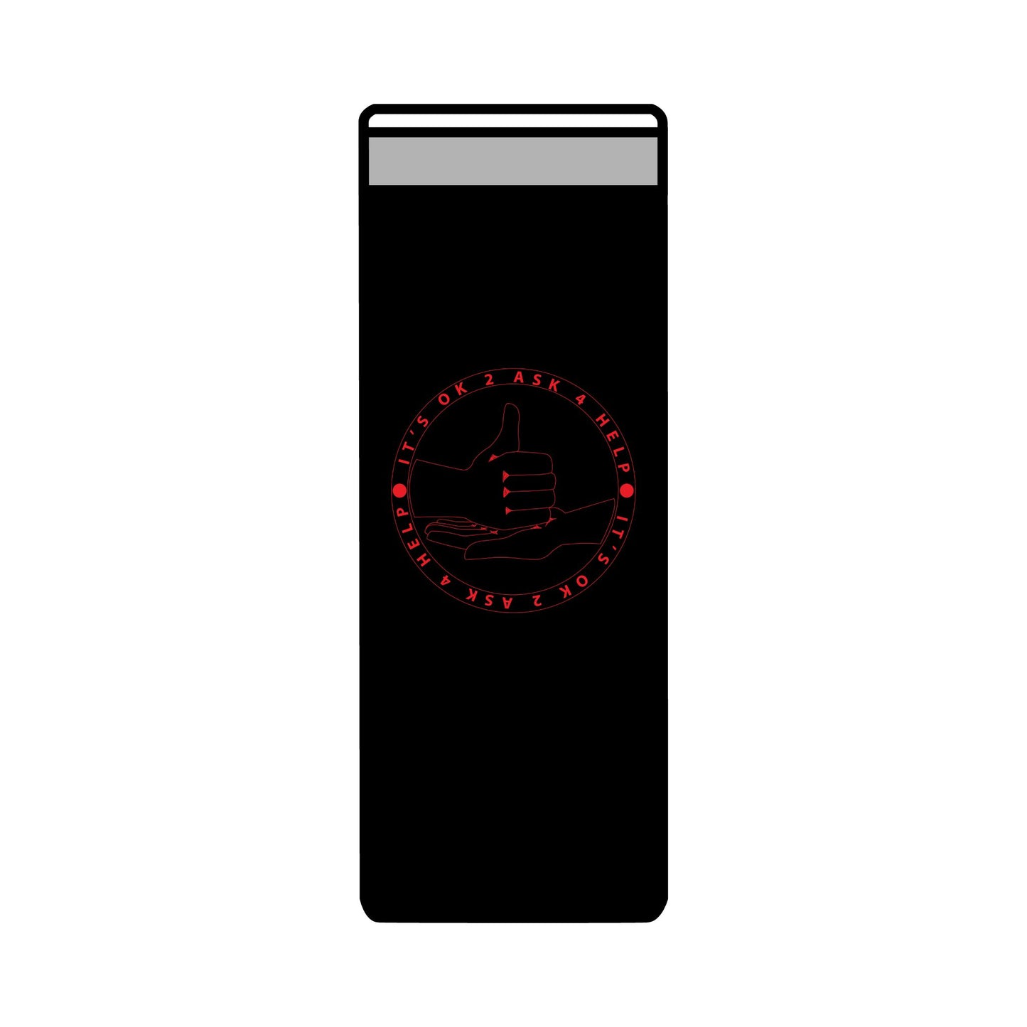 22oz Skinny Tumbler — Red 'HELP' Multilingual Support Seal