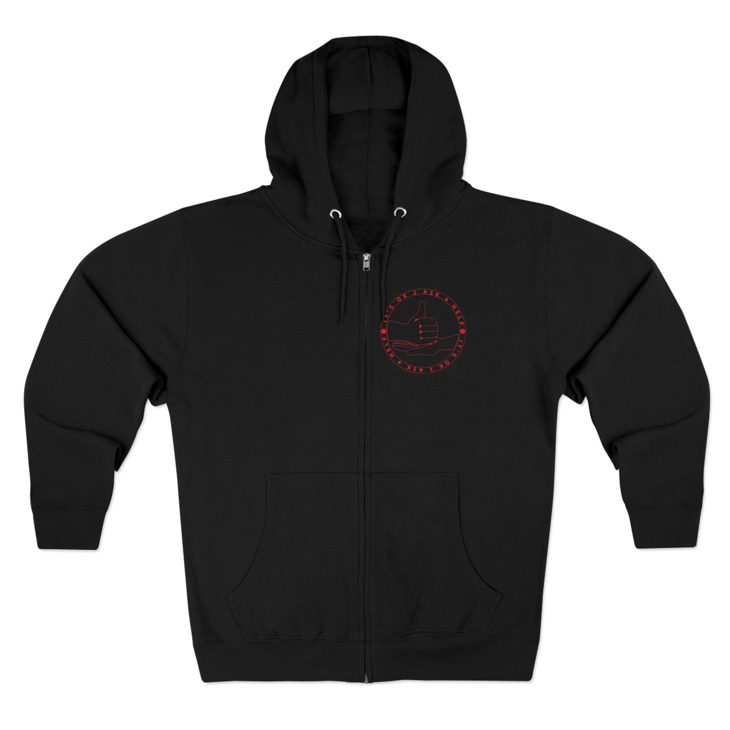 Unisex Premium Full Zip Hoodie- Red Device