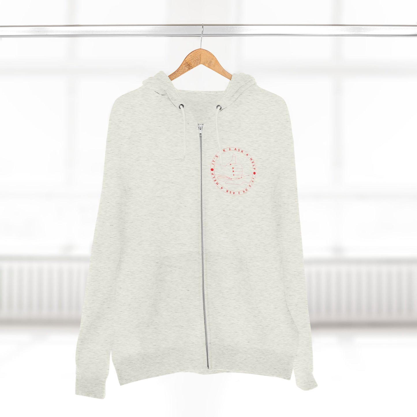 Unisex Premium Full Zip Hoodie- Red Device