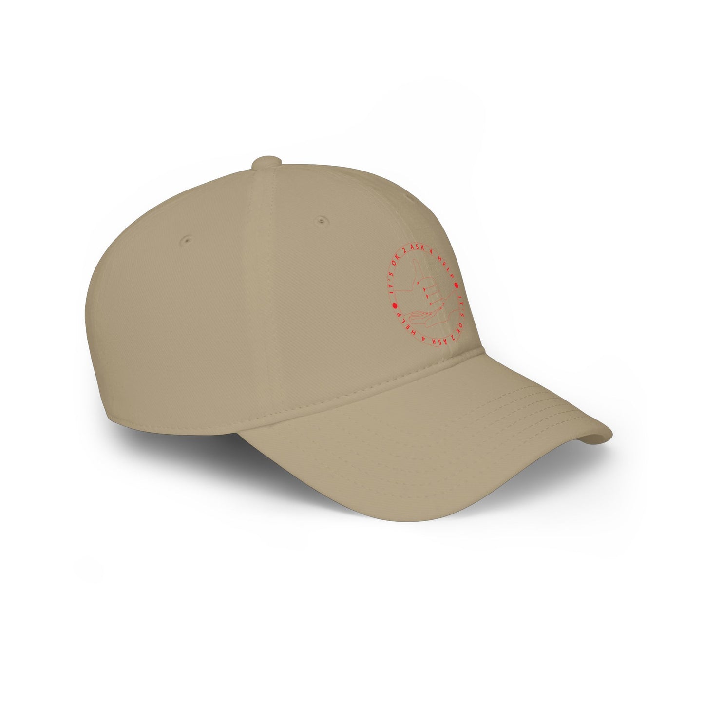 Low Profile Baseball Cap – Red Thumbs Up Badge Embroidered Hat