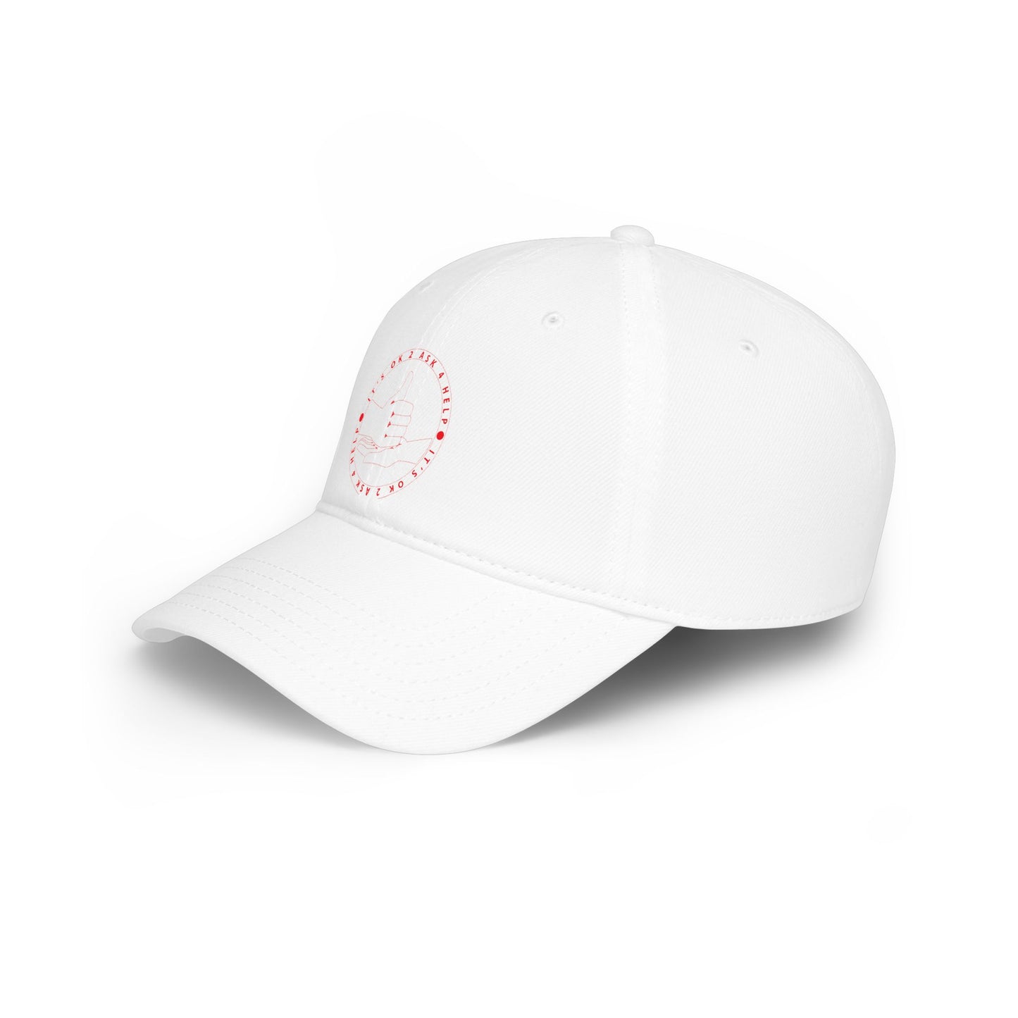 Low Profile Baseball Cap – Red Thumbs Up Badge Embroidered Hat