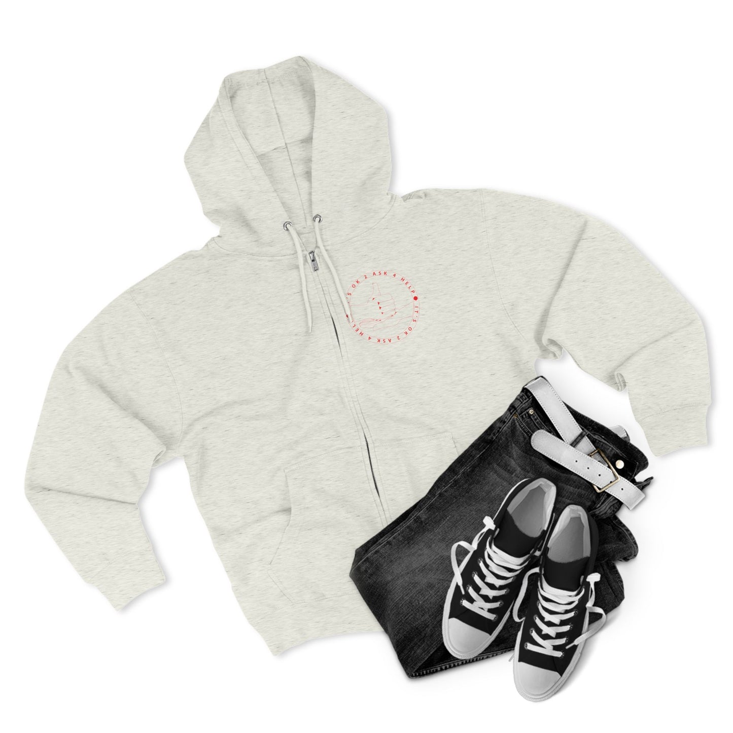 Unisex Premium Full Zip Hoodie- Red Device
