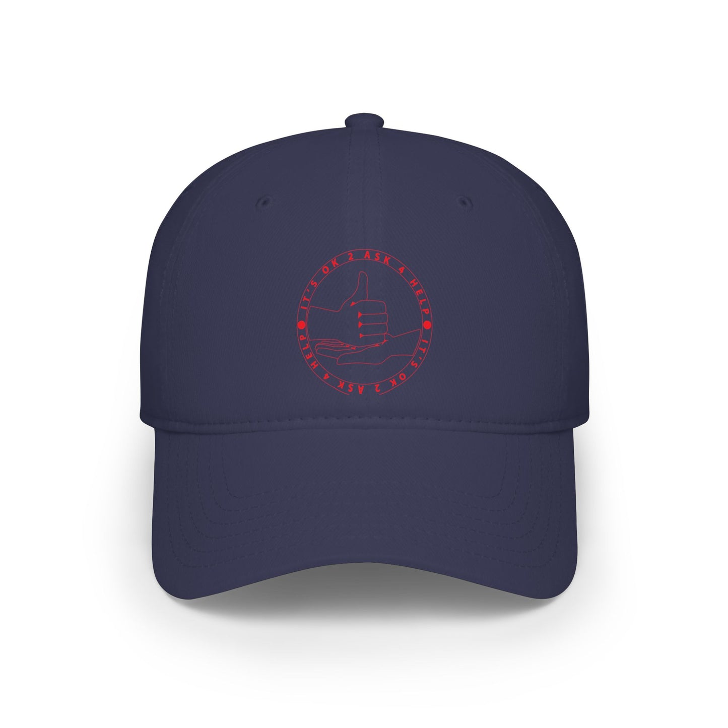 Low Profile Baseball Cap – Red Thumbs Up Badge Embroidered Hat